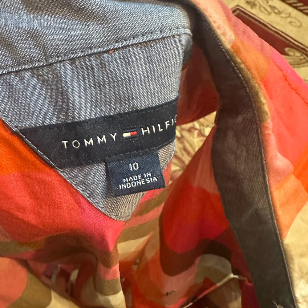 NWOT Tommy Hilfiger Vibrant Multicolor plaid button down Shirt Dress Size 10 - Picture 3 of 16